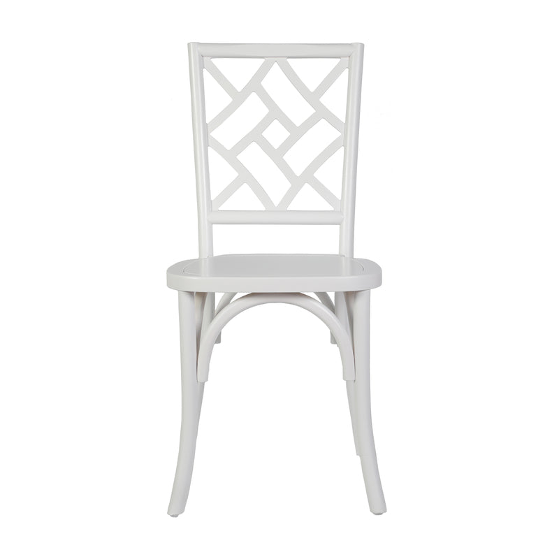 White Solid Wood Dining Chair