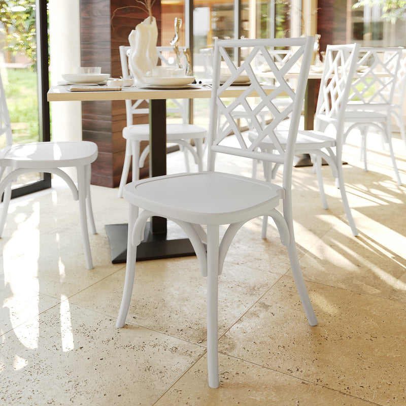 White Solid Wood Dining Chair