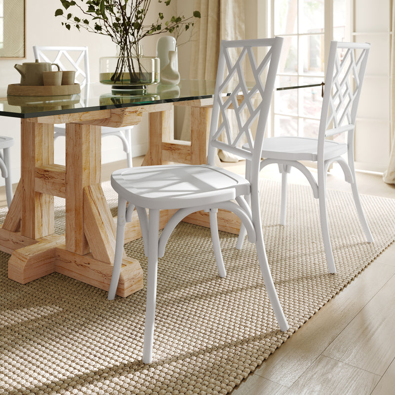 White Solid Wood Dining Chair
