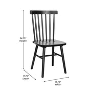 2PK Black Spindle Back Chair