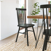2PK Black Spindle Back Chair
