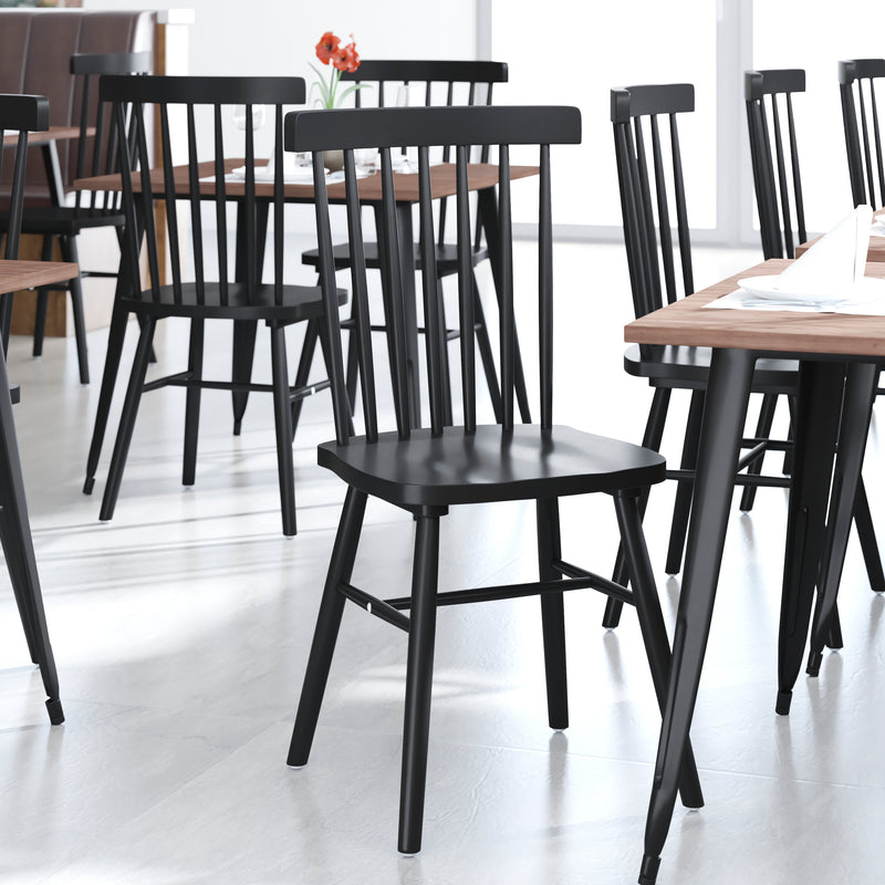 2PK Black Spindle Back Chair
