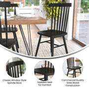 2PK Black Spindle Back Chair