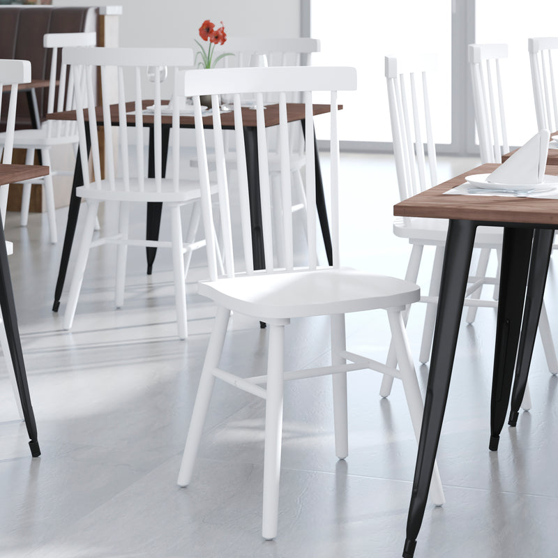 2PK White Spindle Back Chair