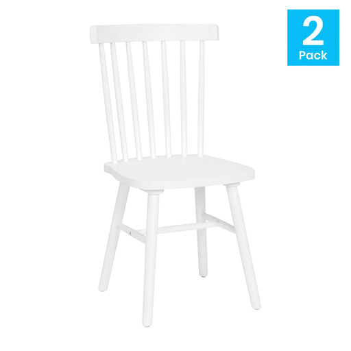 2PK White Spindle Back Chair