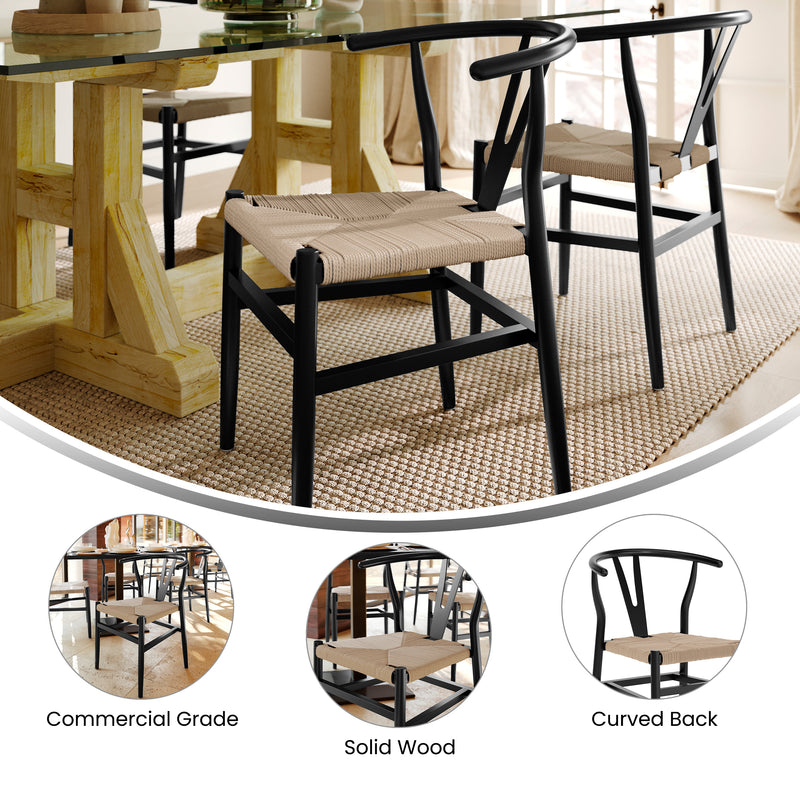 Black/NAT Wood Dining Chair