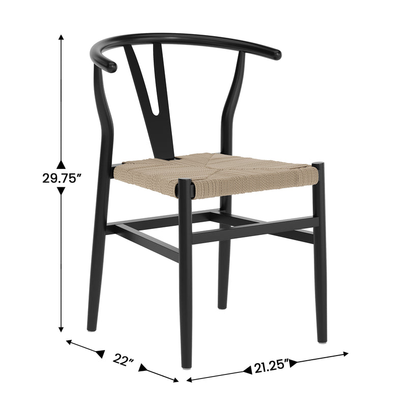 Black/NAT Wood Dining Chair
