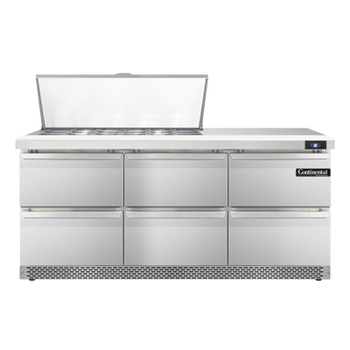 Continental Refrigerator SW72N18M-FB-D 72-inch Mega Top Sandwich Prep Table