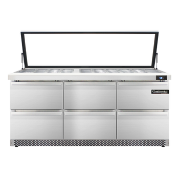 Continental Refrigerator SW72N30M-HGL-FB-D 72-inch Mega Top Sandwich Prep Table