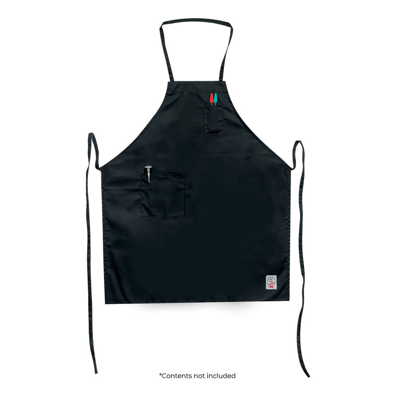 CAC China APBB-2BK Chef's Pride Bib Apron Full Length with Pocket Black