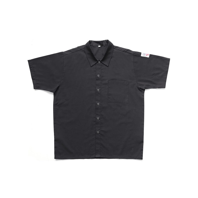CAC China APST-8KM Chef's Pride Shirt Snap Button Black Medium