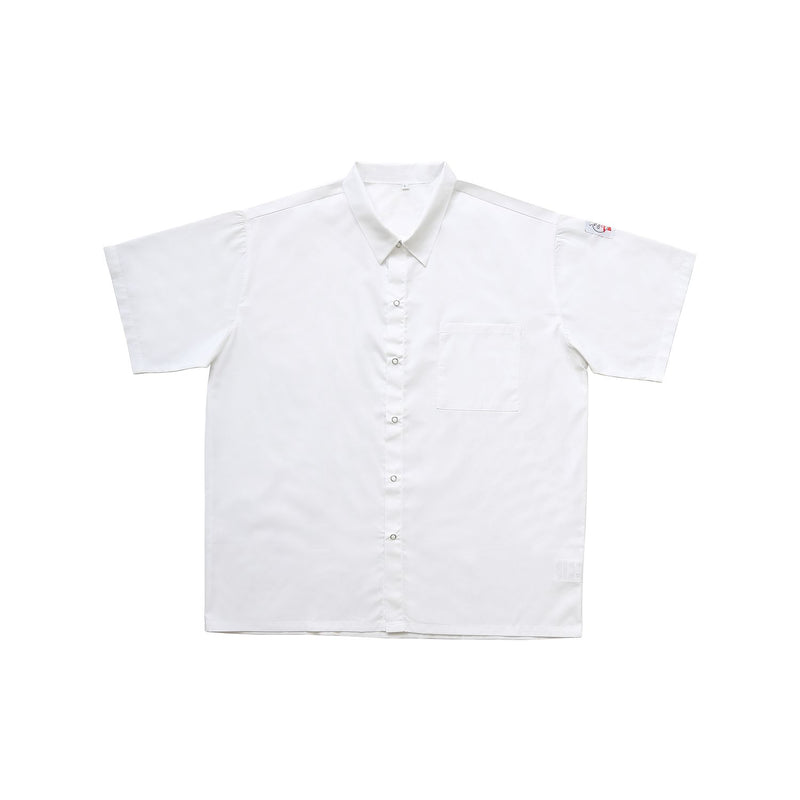 CAC China APST-9WS Chef's Pride Shirt Snap Button White Small