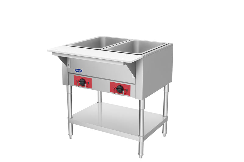 Atosa EHS-OW-2 electric 2 well steam table, left side view