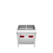 Atosa EHS-OW-2 electric 2 well steam table, front view from above showing the wells
