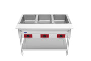 Atosa EHS-OW-3 electric 3 well steam table, front view with controls