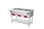Atosa EHS-OW-3 electric 3 well steam table, left side view