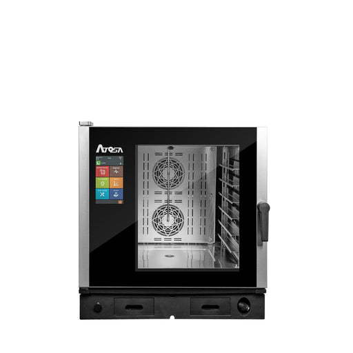 Atosa AEC-0621E Smart Touch combi oven, front view with the 10 inch touch screen