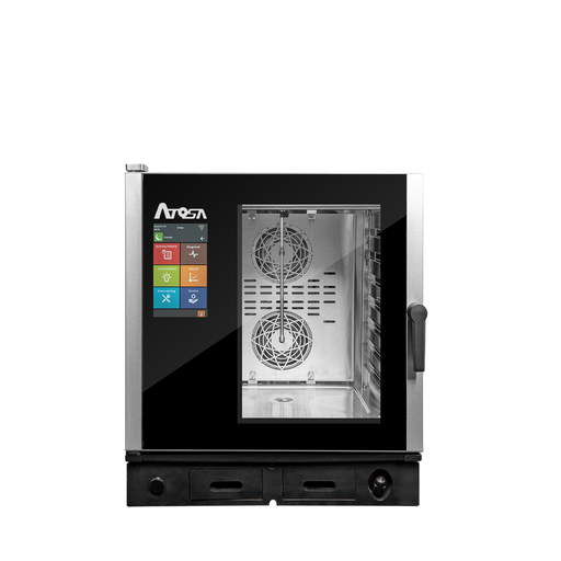 Atosa AEC-0711E Smart Touch combi oven, front view with the 10 inch touch screen