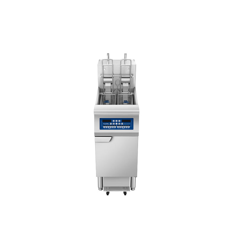 Atosa CookRite AEFF-50-1B electric fryer, top view of vat with auto lift
