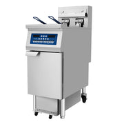 Atosa CookRite AEFF-50-1T electric fryer, left side view