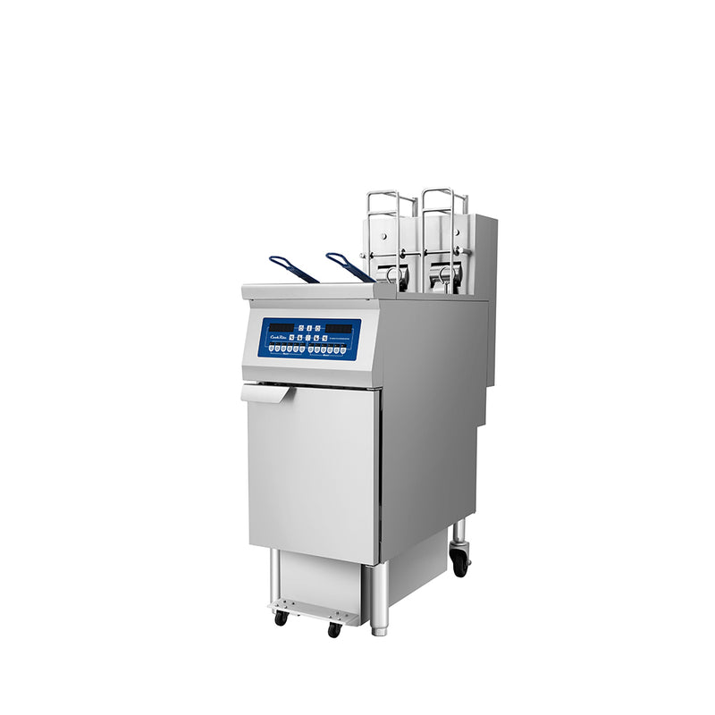 Atosa CookRite AEFF-50-1TB electric fryer, left side view