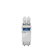 Atosa CookRite AEFF-50-1TB electric fryer, top view of split vat with auto lift