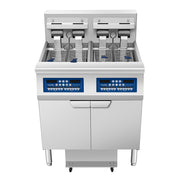 Atosa CookRite AEFF-50-2 electric fryer, top view of two full vats