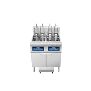 Atosa CookRite AEFF-50-2B electric fryer, top view of two full vats with auto lift