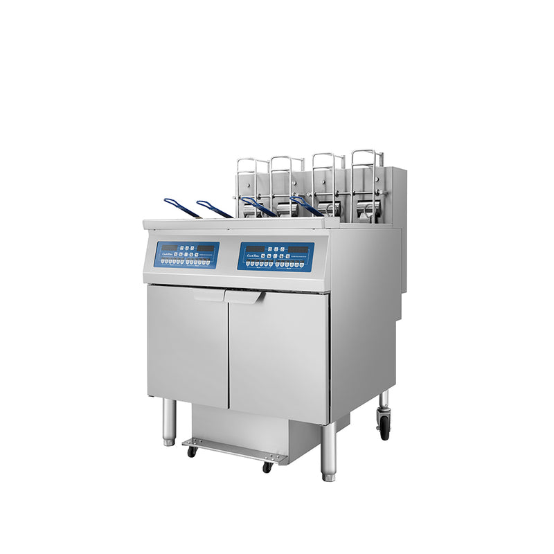 Atosa CookRite AEFF-50-2TB electric fryer, left side view