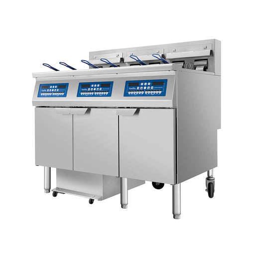 Atosa CookRite AEFF-50-3 electric fryer, left side view
