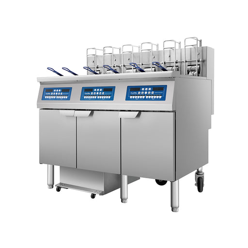 Atosa CookRite AEFF-50-3TB electric fryer, left side view