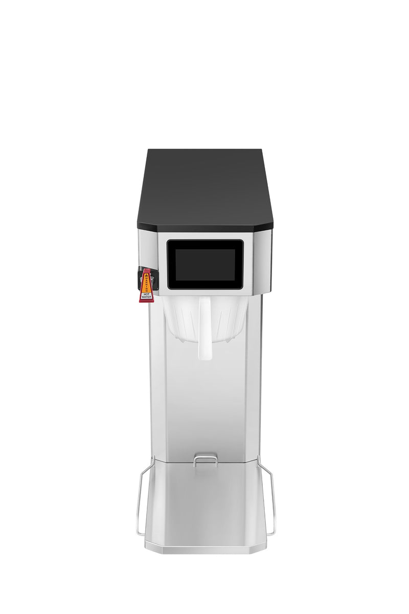 Atosa CB3T011 tall single coffee and tea brewer, front view with brew basket