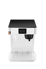 Atosa CB3L021 short twin coffee and tea brewer, front view with two brew baskets