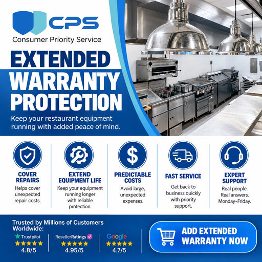 Commercial griddle and charbroiler extended warranty from CPS, on-site repair with $0 deductible