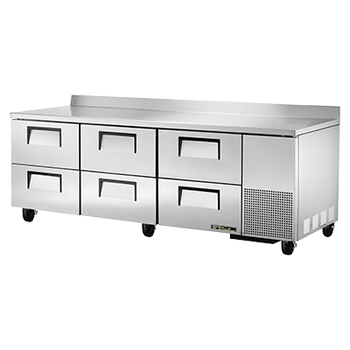 True TWT-93D-6-HC 93 inch Work Top Refrigerated Counter