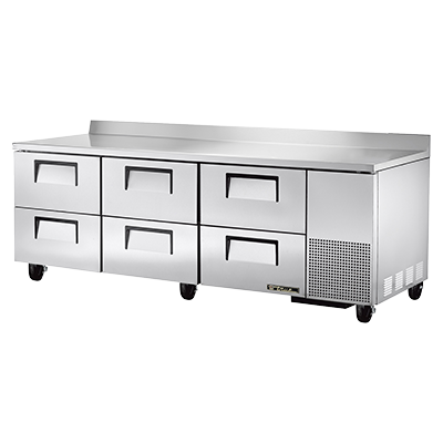 True TWT-93D-6-HC 93 inch Work Top Refrigerated Counter