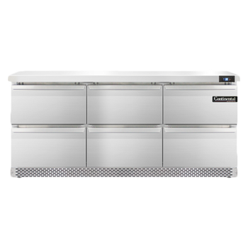 Continental Refrigerator SW72N-FB-D 72-inch Work Top Refrigerator