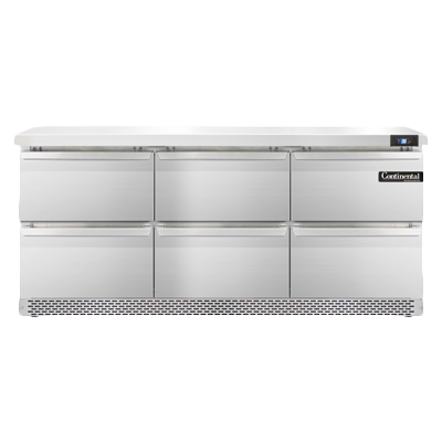 Continental Refrigerator SW72N-FB-D 72-inch Work Top Refrigerator