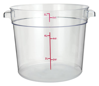 Winco PCRC-6 Round Food Storage Containers