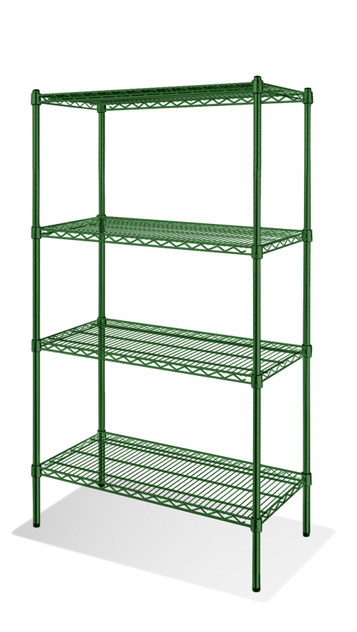 Norlake SSG814-4 8 ft x 14 ft Green-Kote Shelving Kit 4 tier