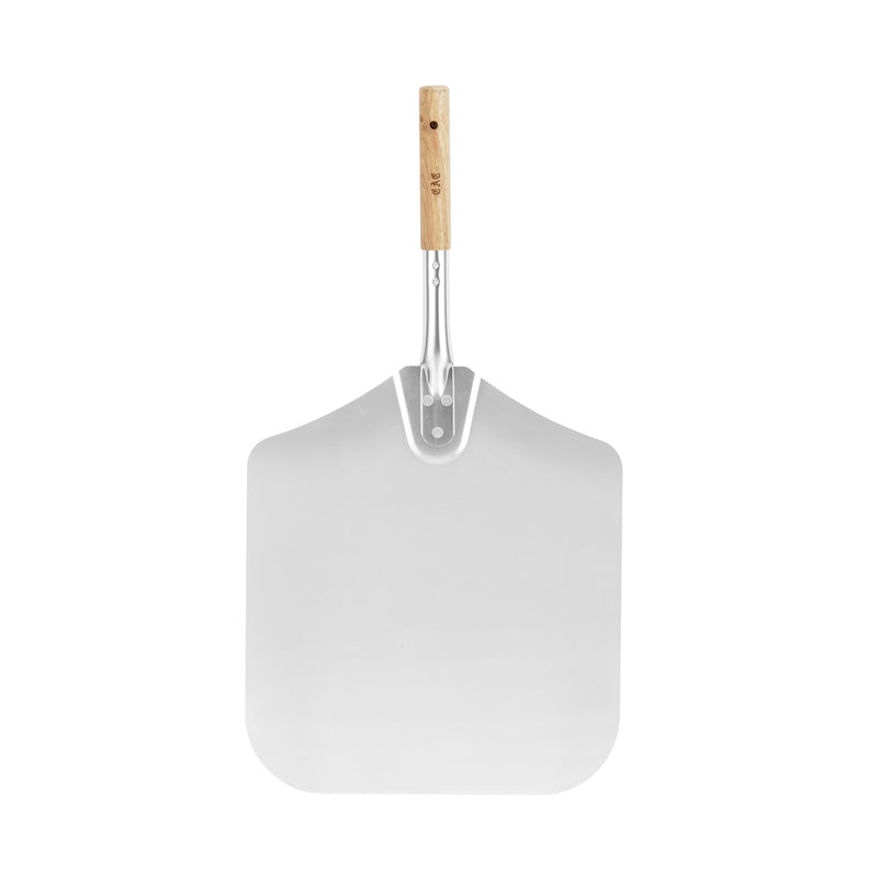 CAC China PPLA-1416A Pizza Peel Aluminum with Wood Handle 14-inchesx16-inches 26-inches Overall Length