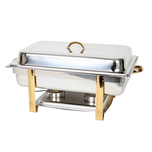 Thunder Group SLRCF0833GH 8 Qt Gold Accented Oblong Chafer