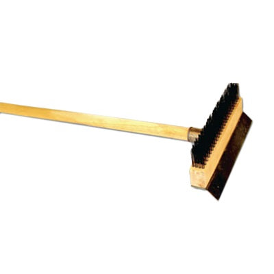 Thunder Group WDPB037 37" Long Wood Handle Pizza Oven Brush - Set