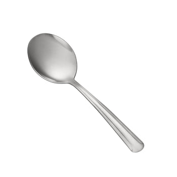 CAC China Dominion Bouillon Spoon 18/0 Stainless Steel Medium Weight 6 inch - 12 count