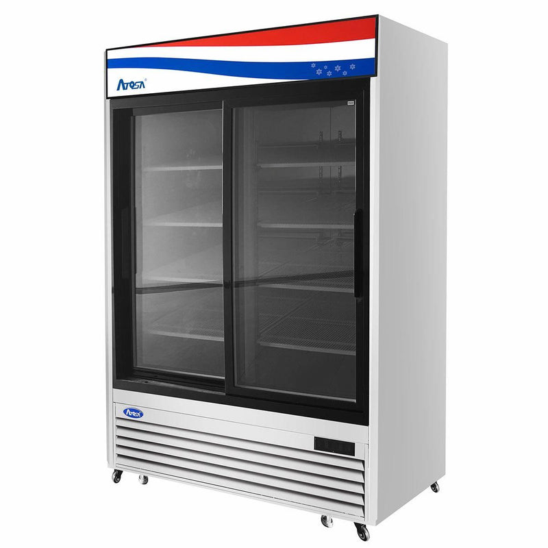 Atosa USA MCF8709 Sliding Glass Merchandiser 55-Inch Two Door Refrigerator