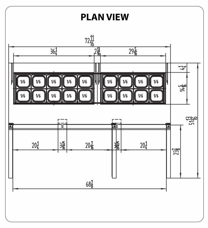 Atosa MSF8304 72-Inch Sandwich Prep Table