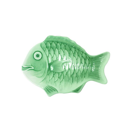 Thunder Group 1600CFG 16" Fish Shape Melamine Platter, Light Green Color - Dozen