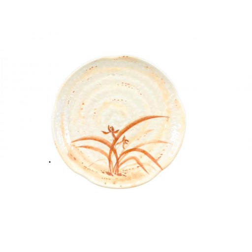 Thunder Group 1812 12" Lotus Shape Plate, Gold Orchid - Dozen