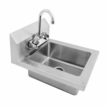 Atosa USA MRS-HS-14 18 Gauge Stainless Wall Mounted Hand Sink with Gooseneck Faucet - 14-Inch