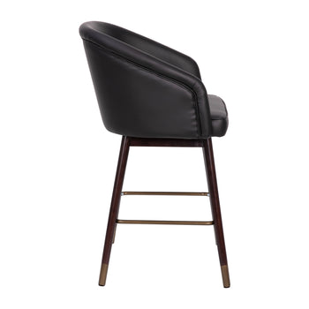 2PK Black Leather 26" Barstool